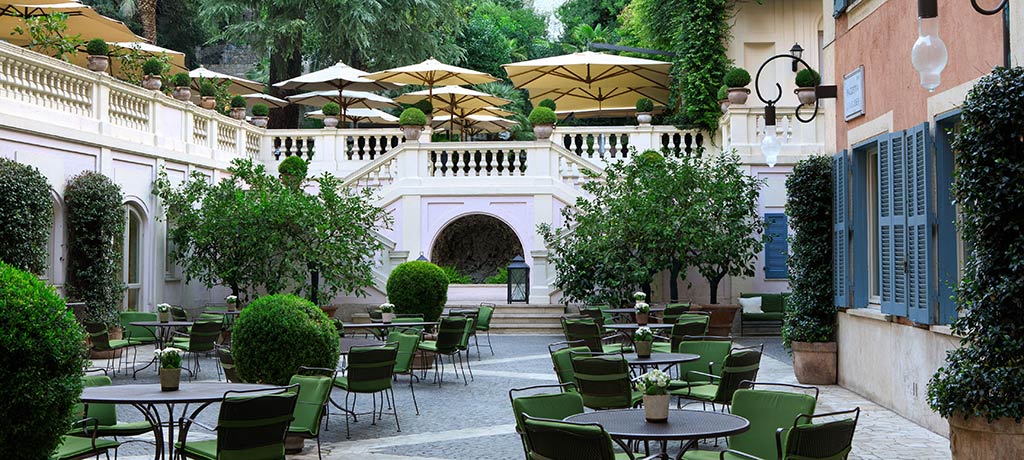 Europe Italy Rome Hotel de Russie terrace